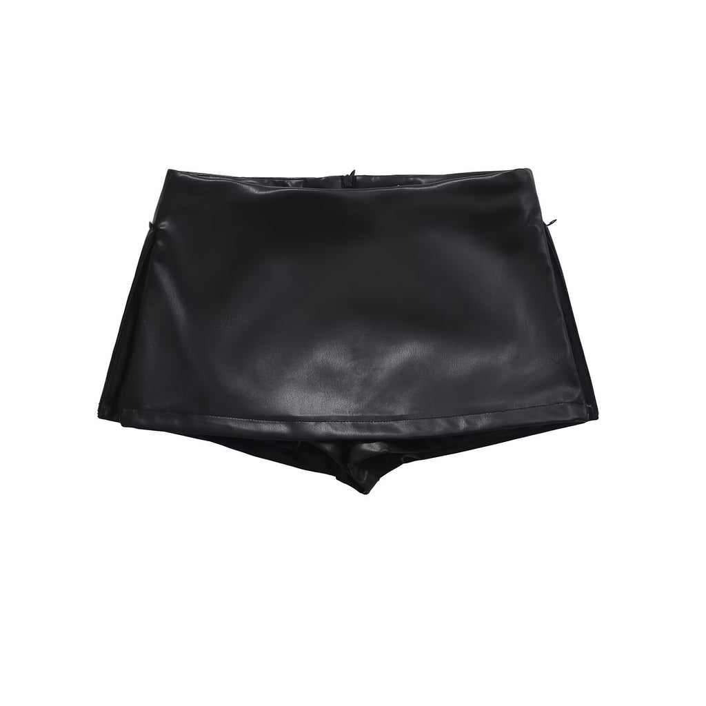 Baddie PU Leather Mini Skirt – Low Waist Style