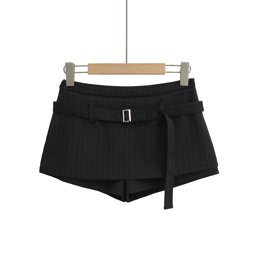 Low Waist Striped Pants Half length Skirt