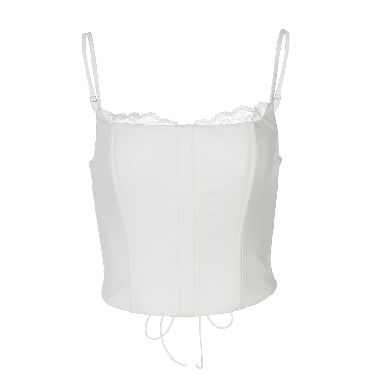 Lace Corset Tie Back Crop Top