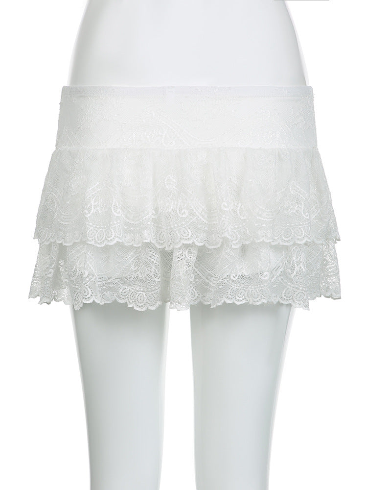 Pure Sexy Lace Low Waist Skirt Pants French