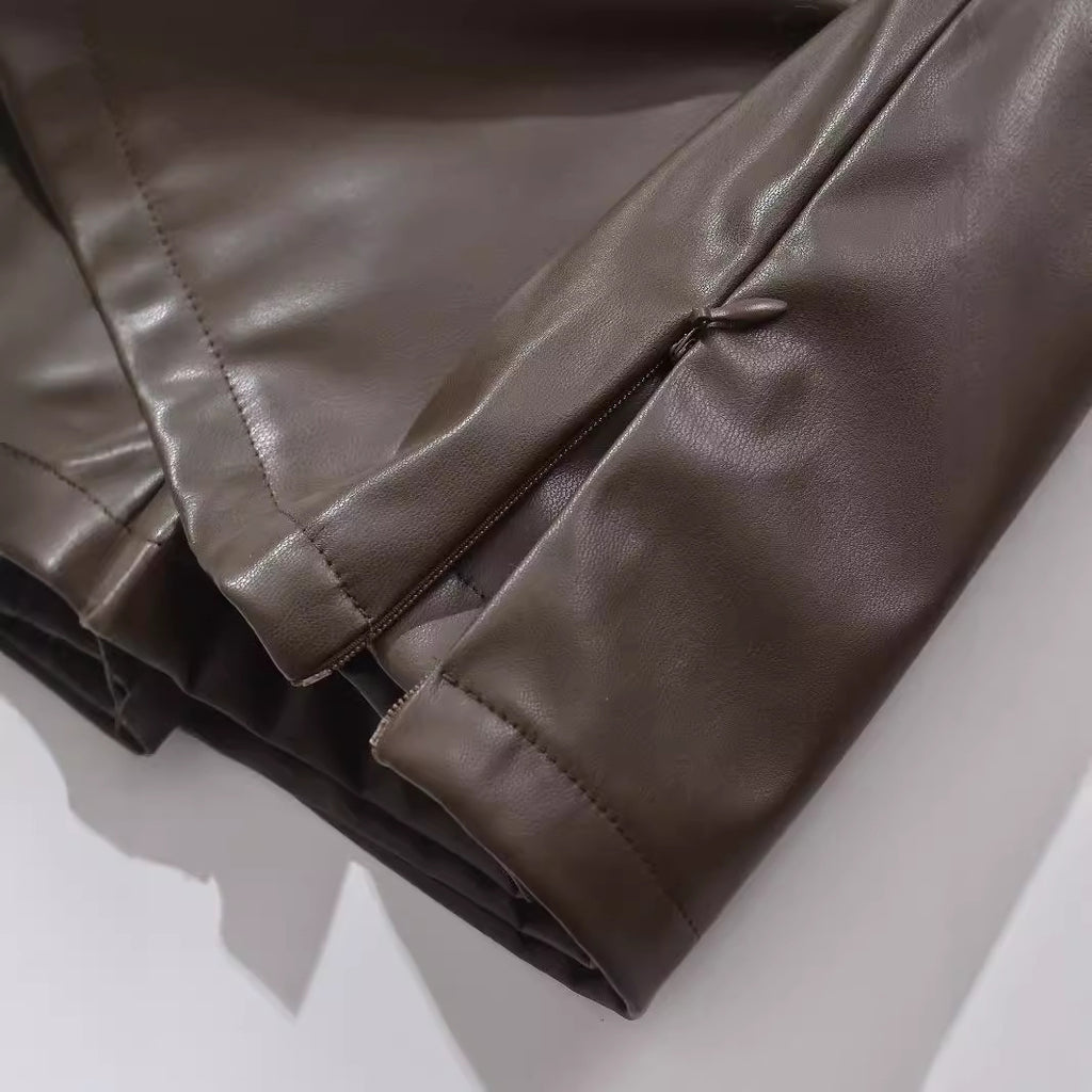 Baddie PU Leather Mini Skirt – Low Waist Style