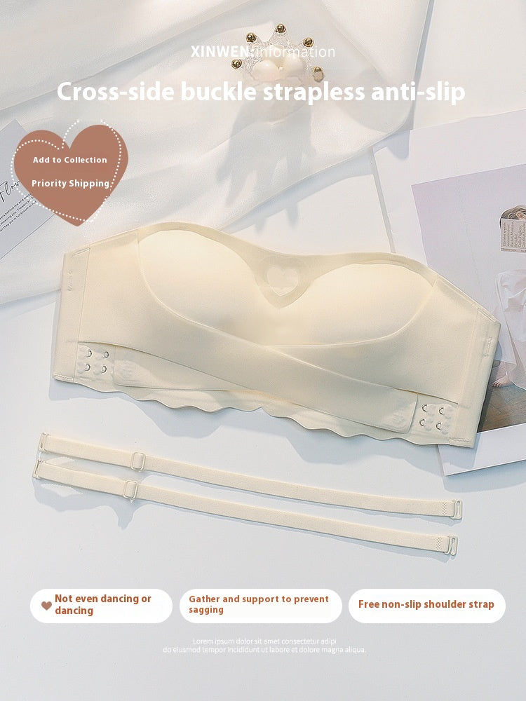 Strapless Push Up Bra With Front Buckle