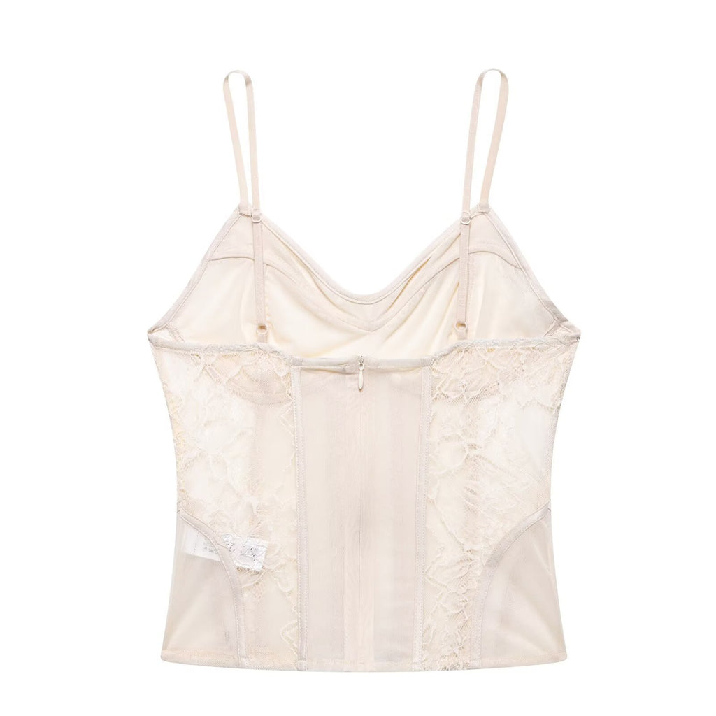 Style Fitted Lace Bodycon Crop Top