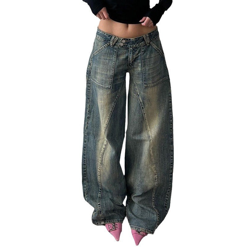 Split Hem Low Waist Jeans