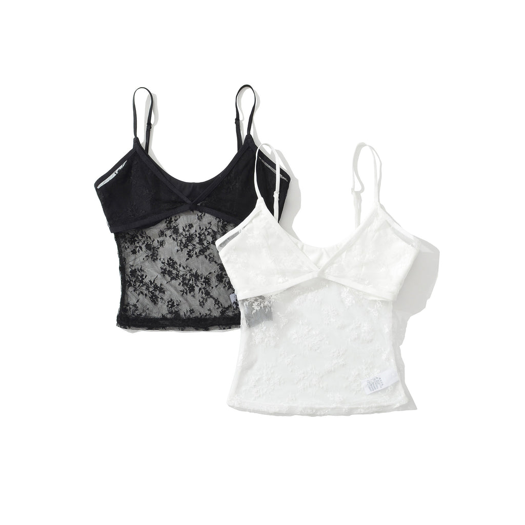 Lace U-Neck Slim Crop Top