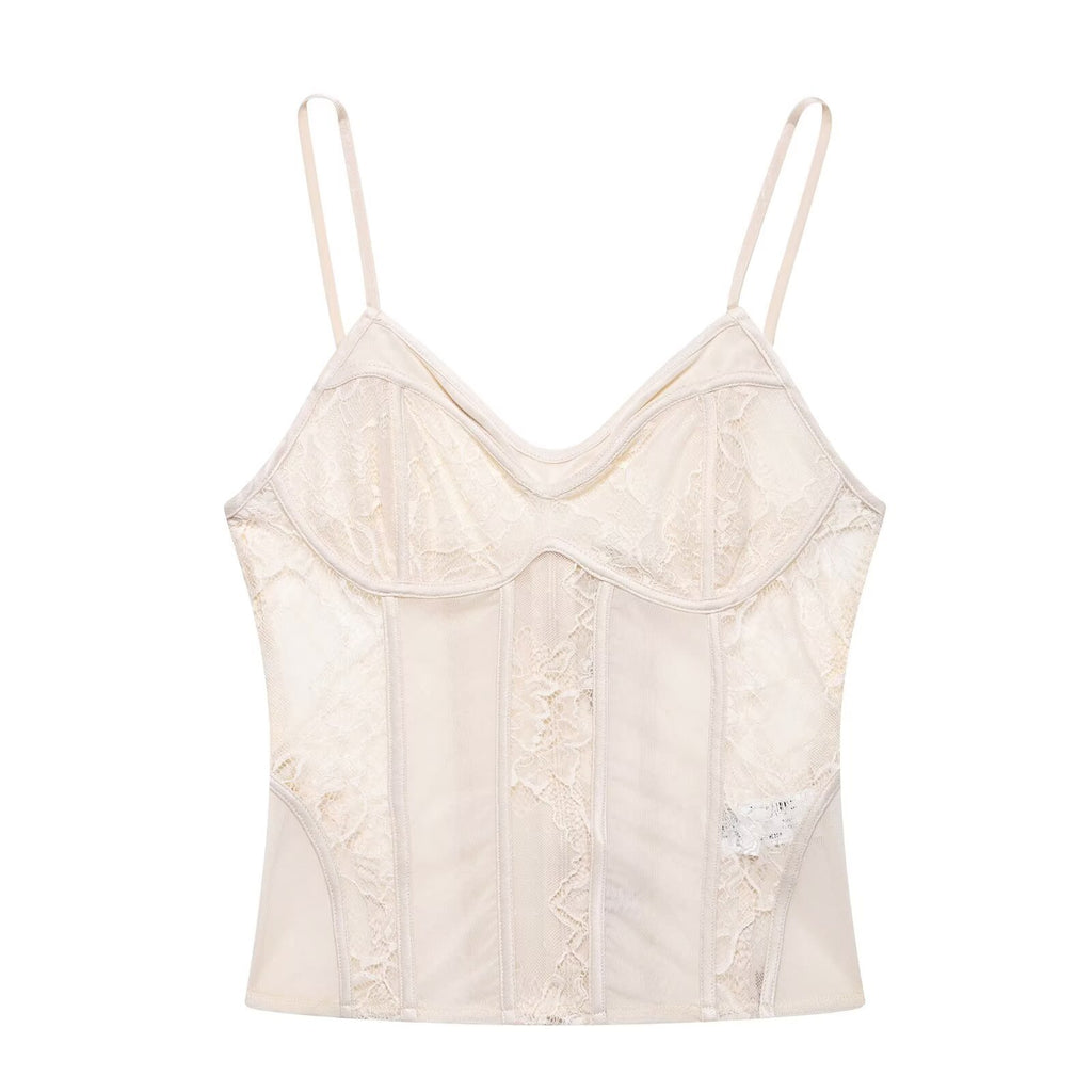 Style Fitted Lace Bodycon Crop Top