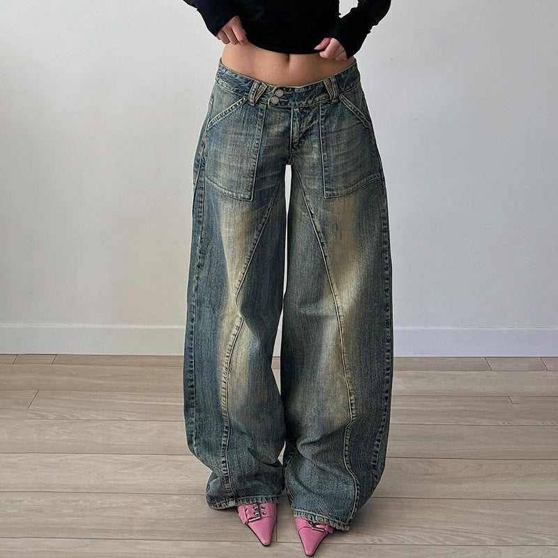 Split Hem Low Waist Jeans