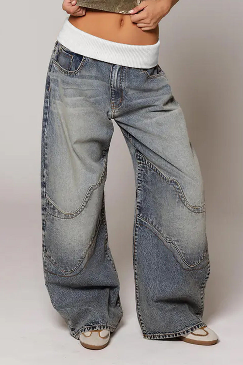 Vintage Low Rise Straight Leg Jeans