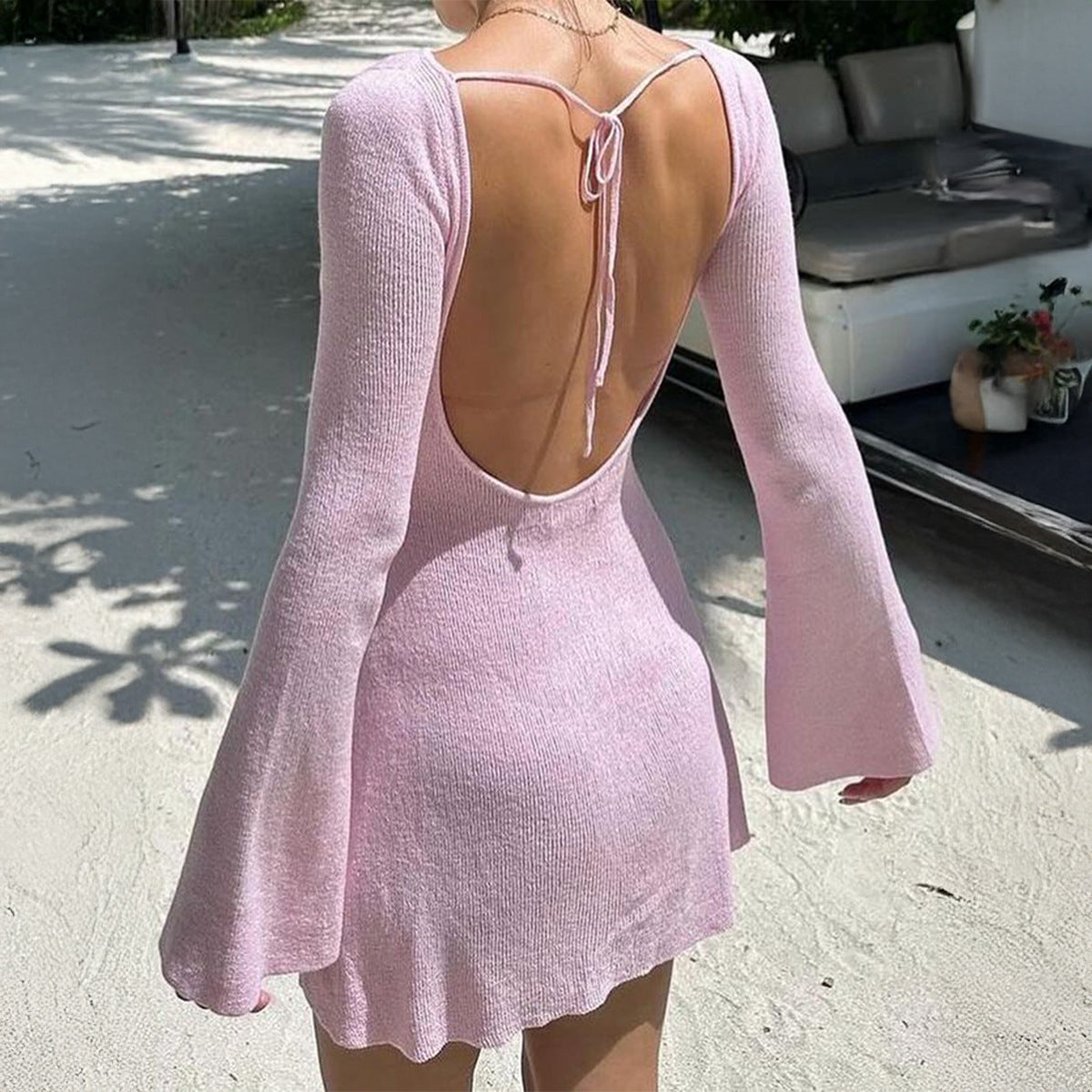 Y2K Elegant Long-Sleeve Mini Dress