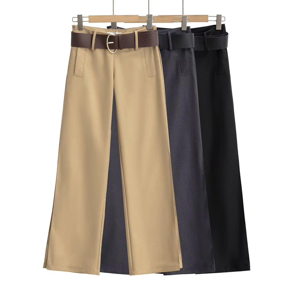 Low waist wide leg suit pants
