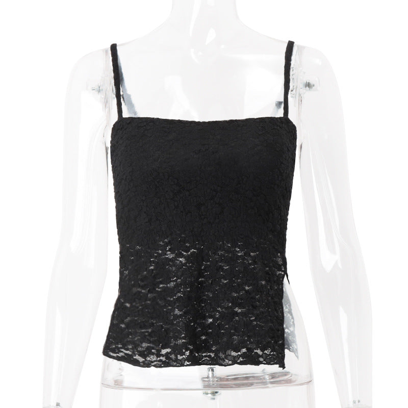 Y2K Lace Backless Strapless Crop Top