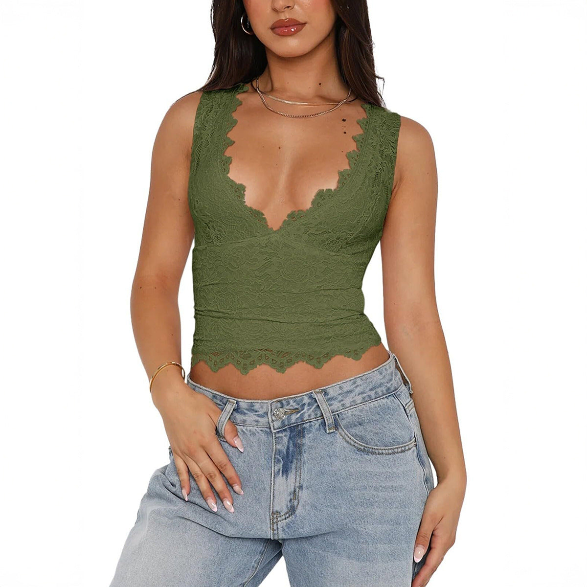 Sexy Lace Y2K Crop Top