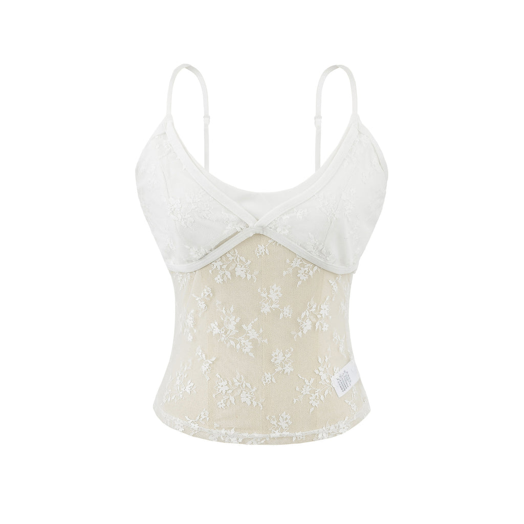 Lace U-Neck Slim Crop Top