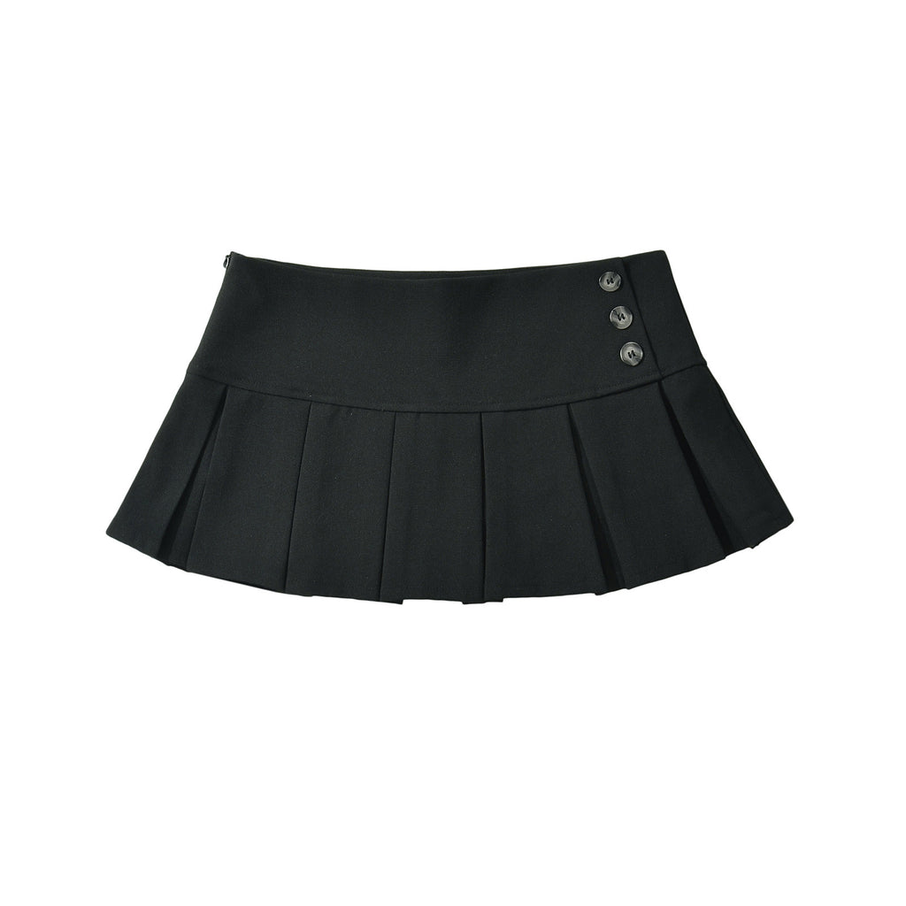 Y2K Low Waist Pleated Mini Skirt