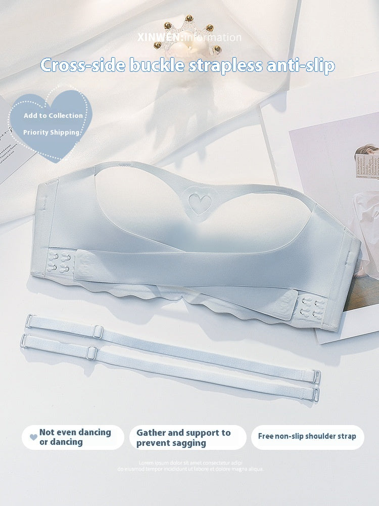 Strapless Push Up Bra With Front Buckle