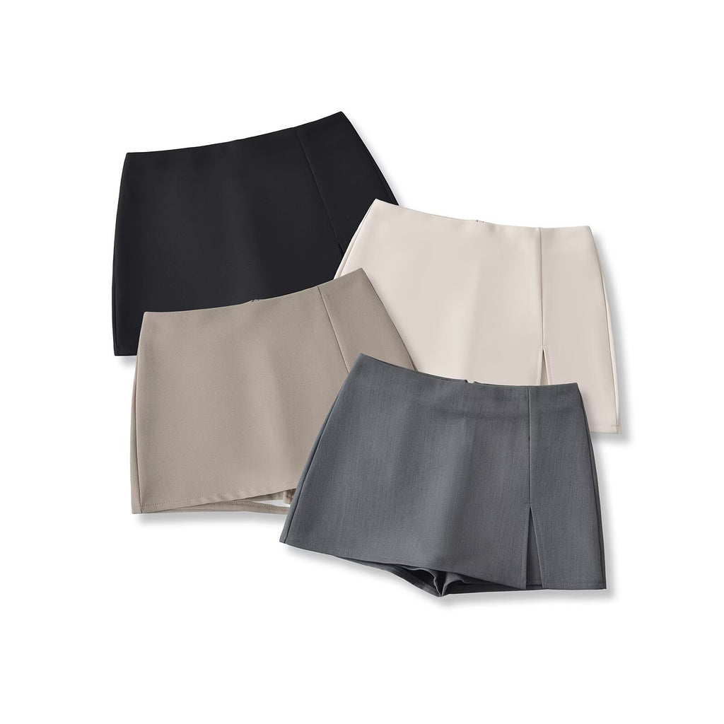 Elegant A-Line Slit Mini Skirt
