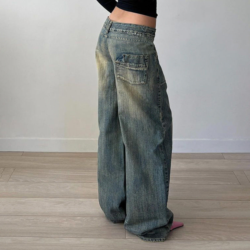 Split Hem Low Waist Jeans